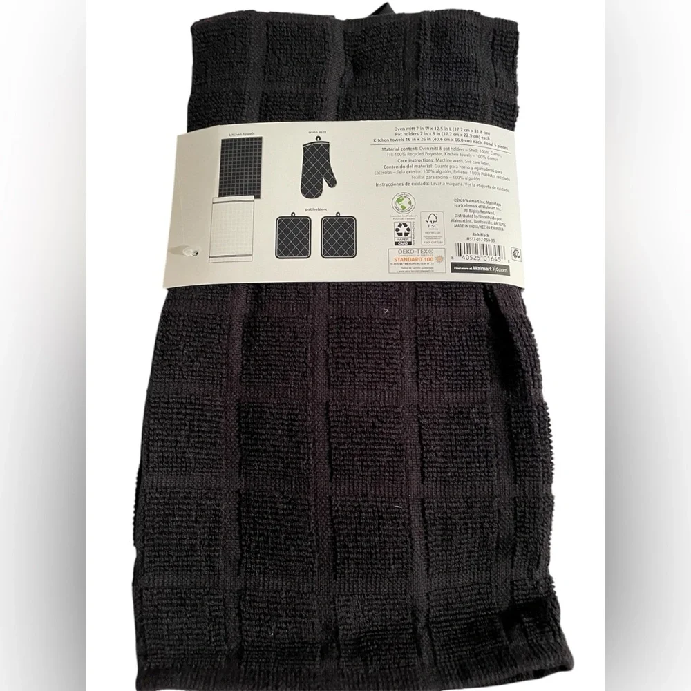 Mainstays Black Kitchen Set 5 pieces NWT